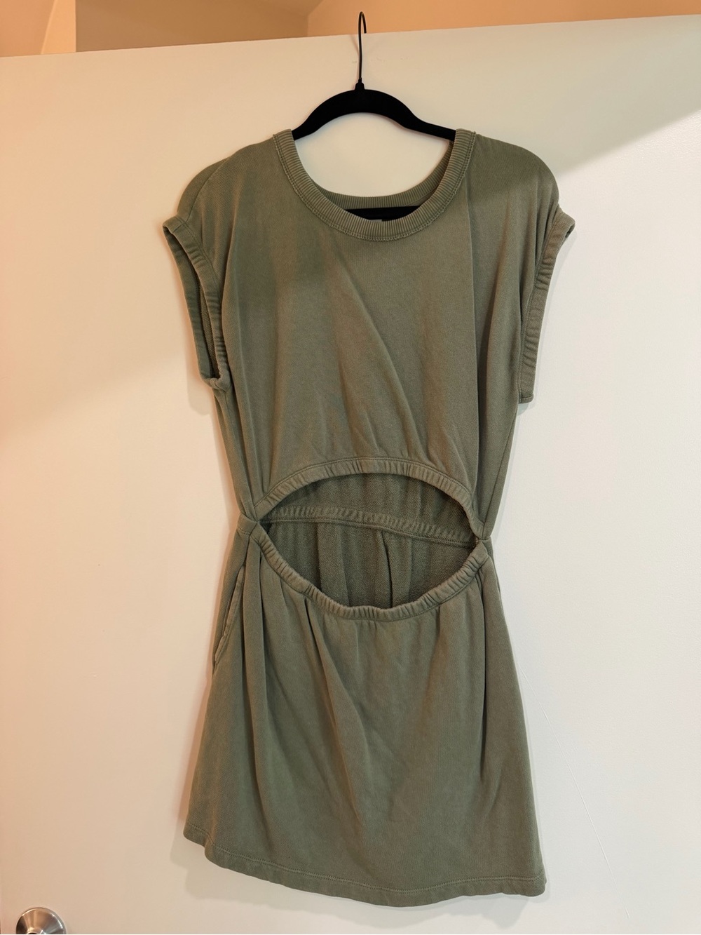 Women's Olive Cutout Casual Dress